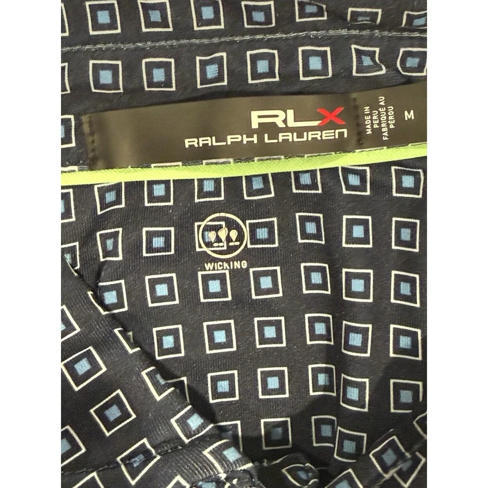 RLX‎ Ralph Lauren Wicking Polo Shirt Men Size M Print Golf Performance Stretch